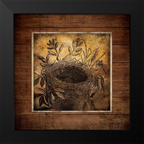 Woodland Nest Black Modern Wood Framed Art Print by Marrott, Stephanie