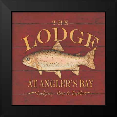Trout Sign Black Modern Wood Framed Art Print by Marrott, Stephanie
