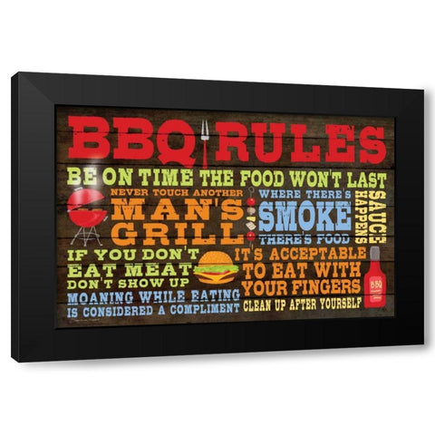 BBQ Black Modern Wood Framed Art Print by Marrott, Stephanie