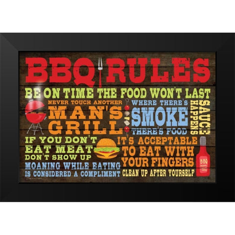 BBQ Black Modern Wood Framed Art Print by Marrott, Stephanie