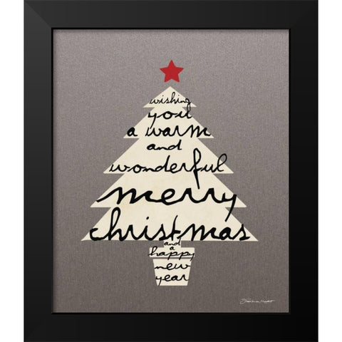 Merry Christmas I Black Modern Wood Framed Art Print by Marrott, Stephanie