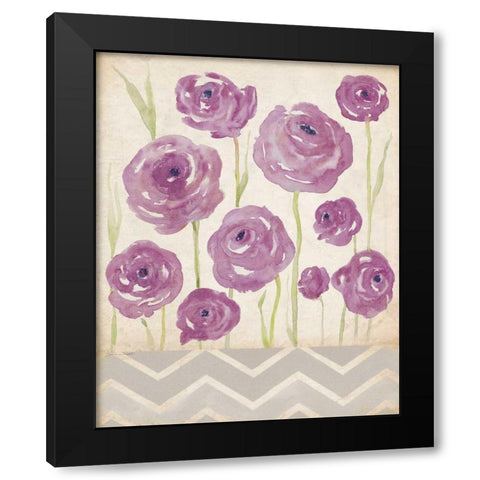 Orchid Ranunculus Black Modern Wood Framed Art Print with Double Matting by Marrott, Stephanie