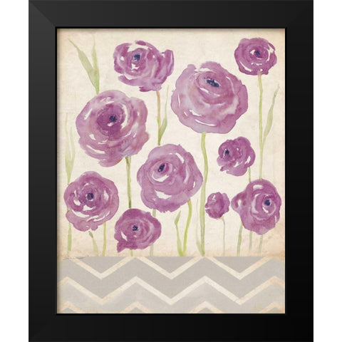 Orchid Ranunculus Black Modern Wood Framed Art Print by Marrott, Stephanie