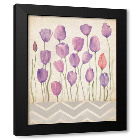 Orchid Tulips Black Modern Wood Framed Art Print by Marrott, Stephanie
