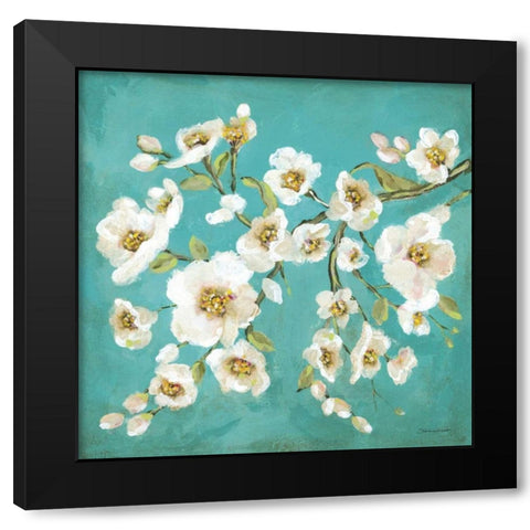 Spring Blossoms II Black Modern Wood Framed Art Print by Marrott, Stephanie