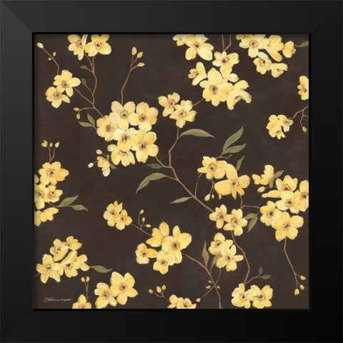 Yellow Blossoms Black Modern Wood Framed Art Print by Marrott, Stephanie