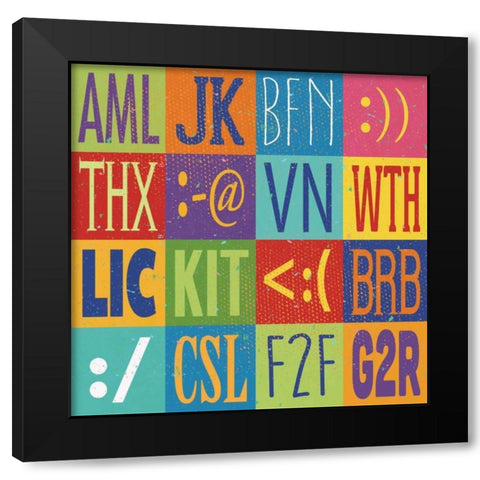 Text Talk II Black Modern Wood Framed Art Print with Double Matting by Marrott, Stephanie