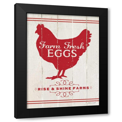 Hen Black Modern Wood Framed Art Print by Marrott, Stephanie