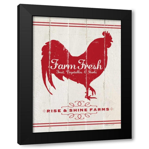 Rooster Black Modern Wood Framed Art Print with Double Matting by Marrott, Stephanie