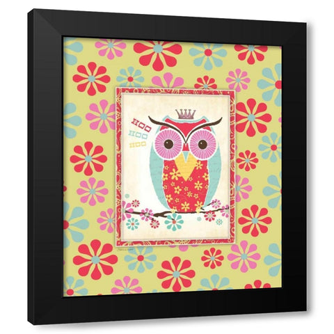Owl IV Black Modern Wood Framed Art Print with Double Matting by Marrott, Stephanie