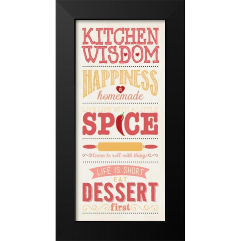 Kitchen Wisdom - White Black Modern Wood Framed Art Print by Marrott, Stephanie