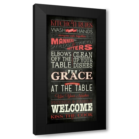 Kitchen Rules - Black Black Modern Wood Framed Art Print with Double Matting by Marrott, Stephanie