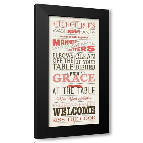 Kitchen Rules - White Black Modern Wood Framed Art Print with Double Matting by Marrott, Stephanie