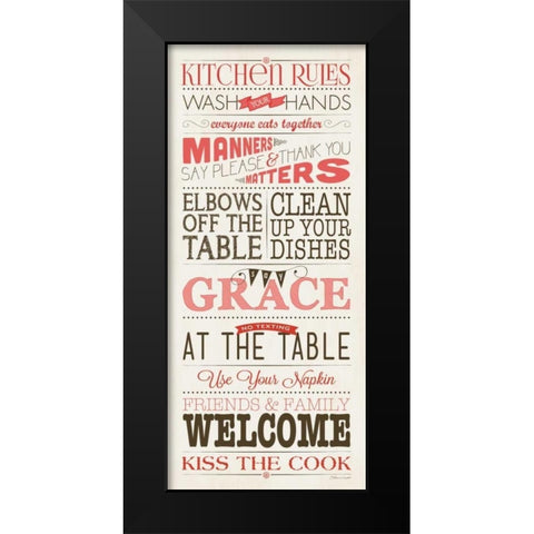 Kitchen Rules - White Black Modern Wood Framed Art Print by Marrott, Stephanie