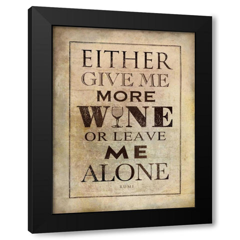 More Wine Black Modern Wood Framed Art Print with Double Matting by Marrott, Stephanie
