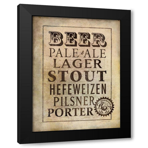 Vintage Beer Black Modern Wood Framed Art Print with Double Matting by Marrott, Stephanie