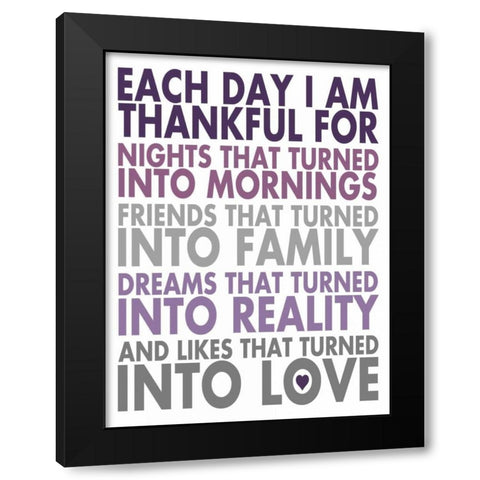 Each Day Black Modern Wood Framed Art Print by Marrott, Stephanie