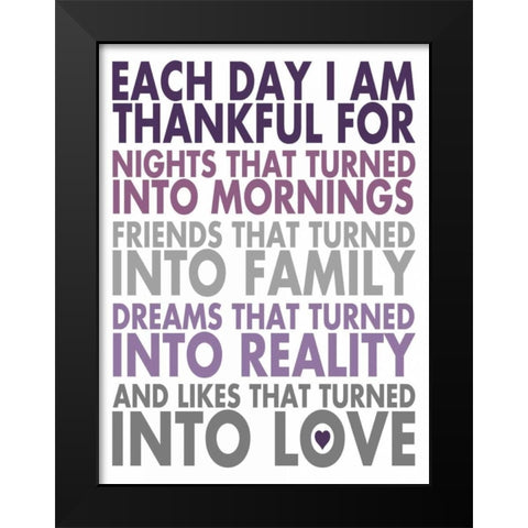 Each Day Black Modern Wood Framed Art Print by Marrott, Stephanie