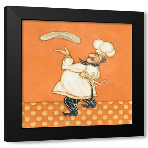 Pizza Chef Black Modern Wood Framed Art Print by Marrott, Stephanie