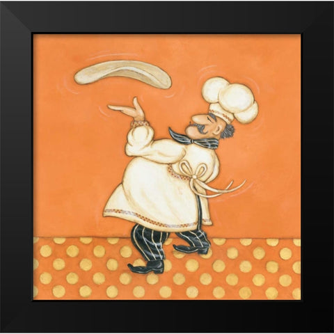 Pizza Chef Black Modern Wood Framed Art Print by Marrott, Stephanie