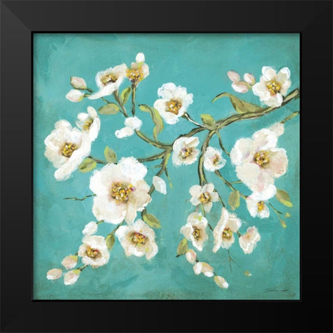 Spring Blossoms II Black Modern Wood Framed Art Print by Marrott, Stephanie