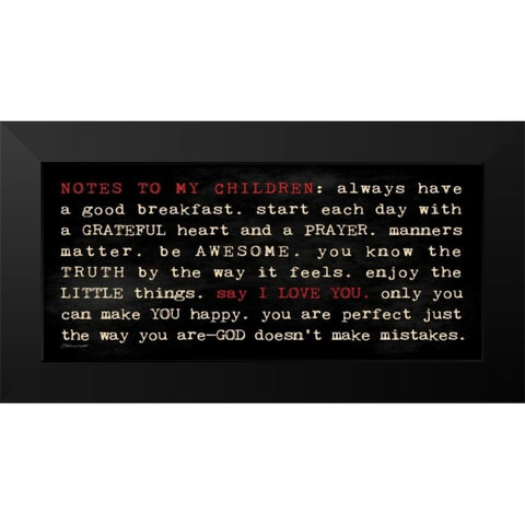 Notes II Black Modern Wood Framed Art Print by Marrott, Stephanie