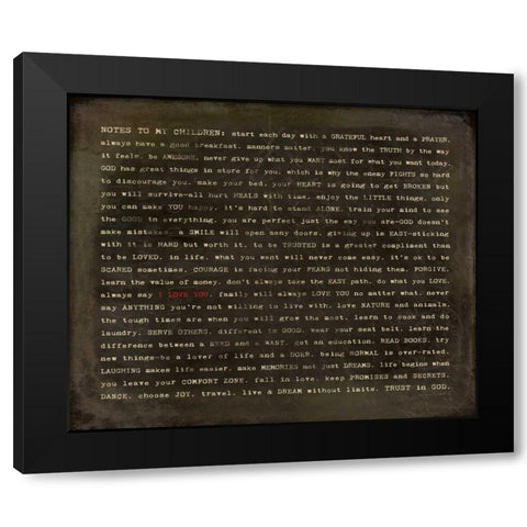 Notes IV Black Modern Wood Framed Art Print by Marrott, Stephanie