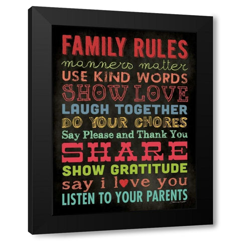 Family Rules IV Black Modern Wood Framed Art Print by Marrott, Stephanie