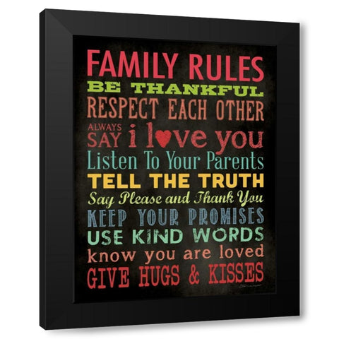 Family Rules V Black Modern Wood Framed Art Print by Marrott, Stephanie