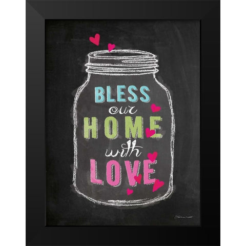 Bless Our Home Black Modern Wood Framed Art Print by Marrott, Stephanie