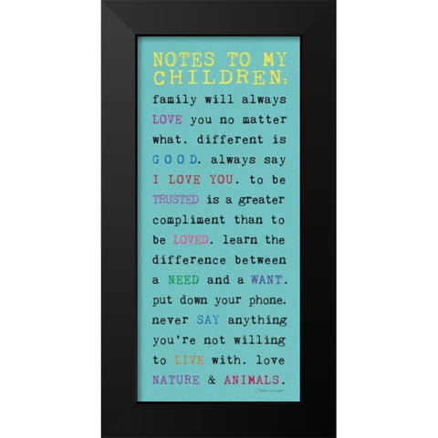 Notes to Children I Black Modern Wood Framed Art Print by Marrott, Stephanie