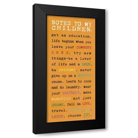 Notes to Children II Black Modern Wood Framed Art Print with Double Matting by Marrott, Stephanie