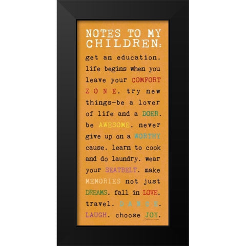 Notes to Children II Black Modern Wood Framed Art Print by Marrott, Stephanie
