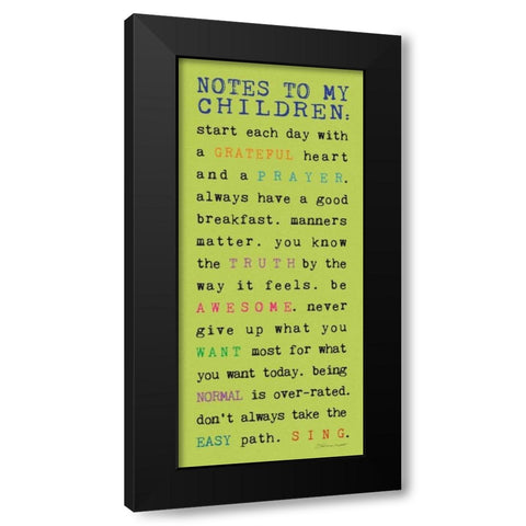 Notes to Children III Black Modern Wood Framed Art Print by Marrott, Stephanie