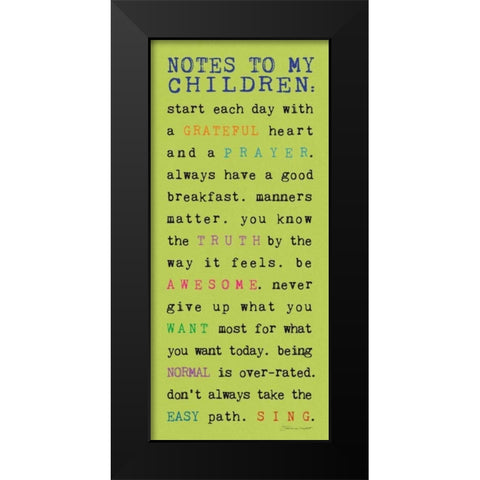 Notes to Children III Black Modern Wood Framed Art Print by Marrott, Stephanie