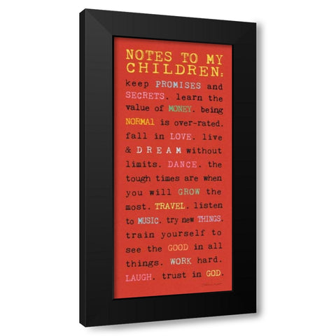 Notes to Children IV Black Modern Wood Framed Art Print with Double Matting by Marrott, Stephanie