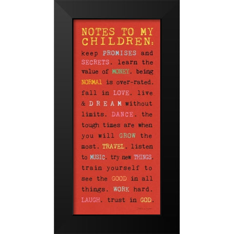 Notes to Children IV Black Modern Wood Framed Art Print by Marrott, Stephanie