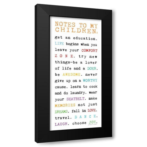 Notes to Children V Black Modern Wood Framed Art Print by Marrott, Stephanie