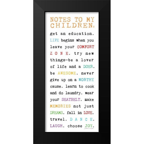 Notes to Children V Black Modern Wood Framed Art Print by Marrott, Stephanie