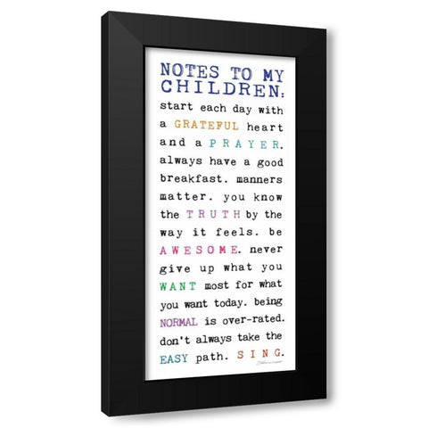 Notes to Children VI Black Modern Wood Framed Art Print by Marrott, Stephanie