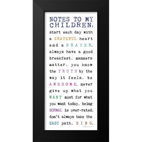 Notes to Children VI Black Modern Wood Framed Art Print by Marrott, Stephanie