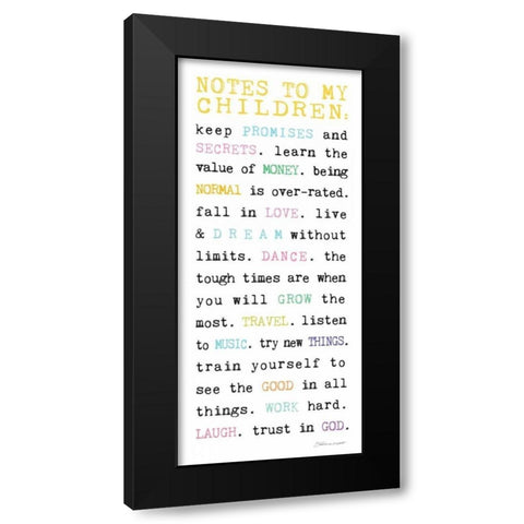 Notes to Children VII Black Modern Wood Framed Art Print with Double Matting by Marrott, Stephanie