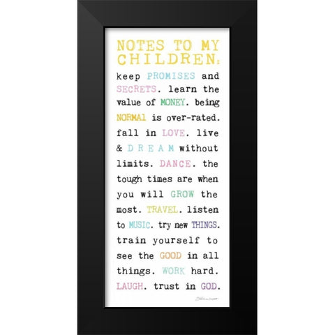Notes to Children VII Black Modern Wood Framed Art Print by Marrott, Stephanie