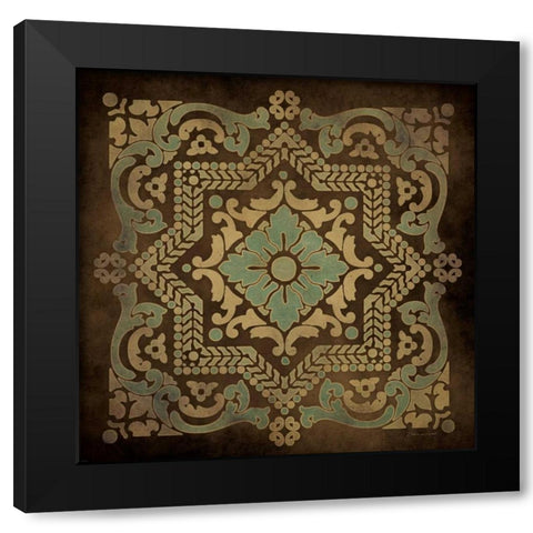 Tile Design III Black Modern Wood Framed Art Print with Double Matting by Marrott, Stephanie