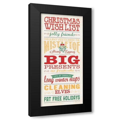 Wish List Black Modern Wood Framed Art Print by Marrott, Stephanie
