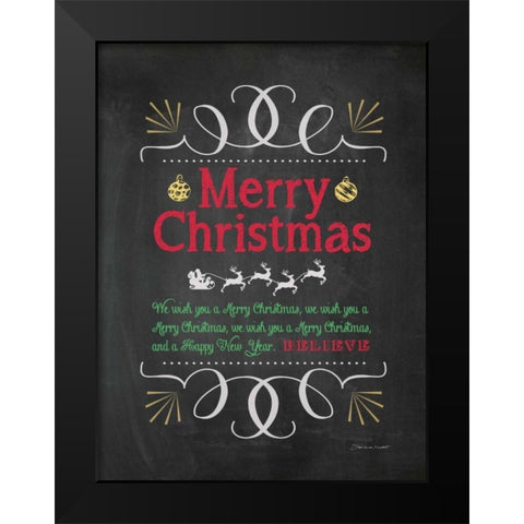 We Wish You Black Modern Wood Framed Art Print by Marrott, Stephanie