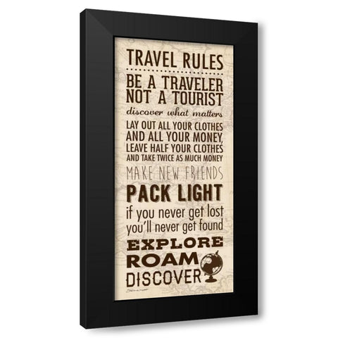 Travel Rules II Black Modern Wood Framed Art Print with Double Matting by Marrott, Stephanie