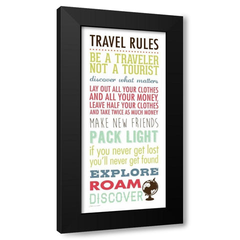 Travel Rules III Black Modern Wood Framed Art Print with Double Matting by Marrott, Stephanie