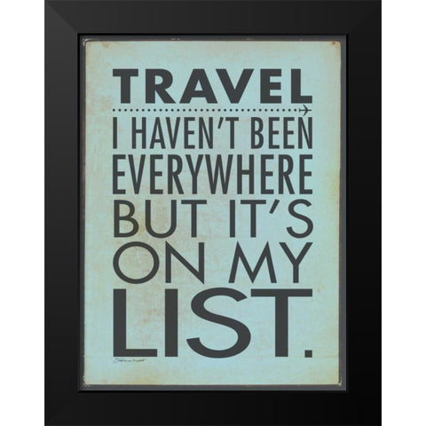 On My List Black Modern Wood Framed Art Print by Marrott, Stephanie