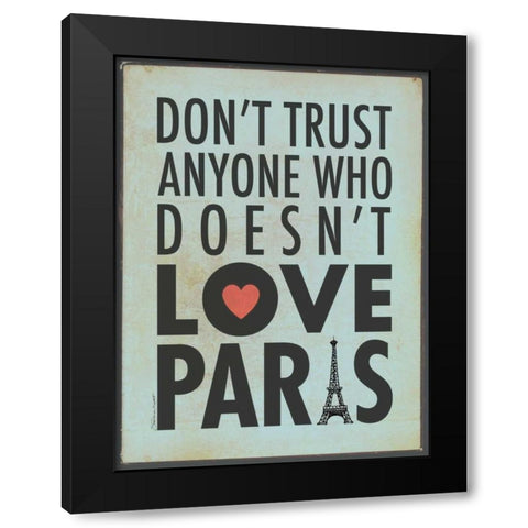 Love Paris Black Modern Wood Framed Art Print by Marrott, Stephanie